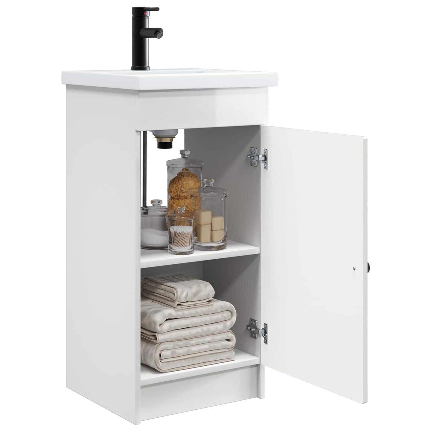 Bathroom Vanity with Sink High Gloss White 42 x 40 x 84.5 cm