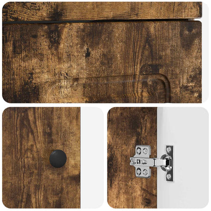 Bathroom Vanity with Sink Smoked Oak 42 x 40 x 84.5 cm