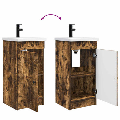 Bathroom Vanity with Sink Smoked Oak 42 x 40 x 84.5 cm