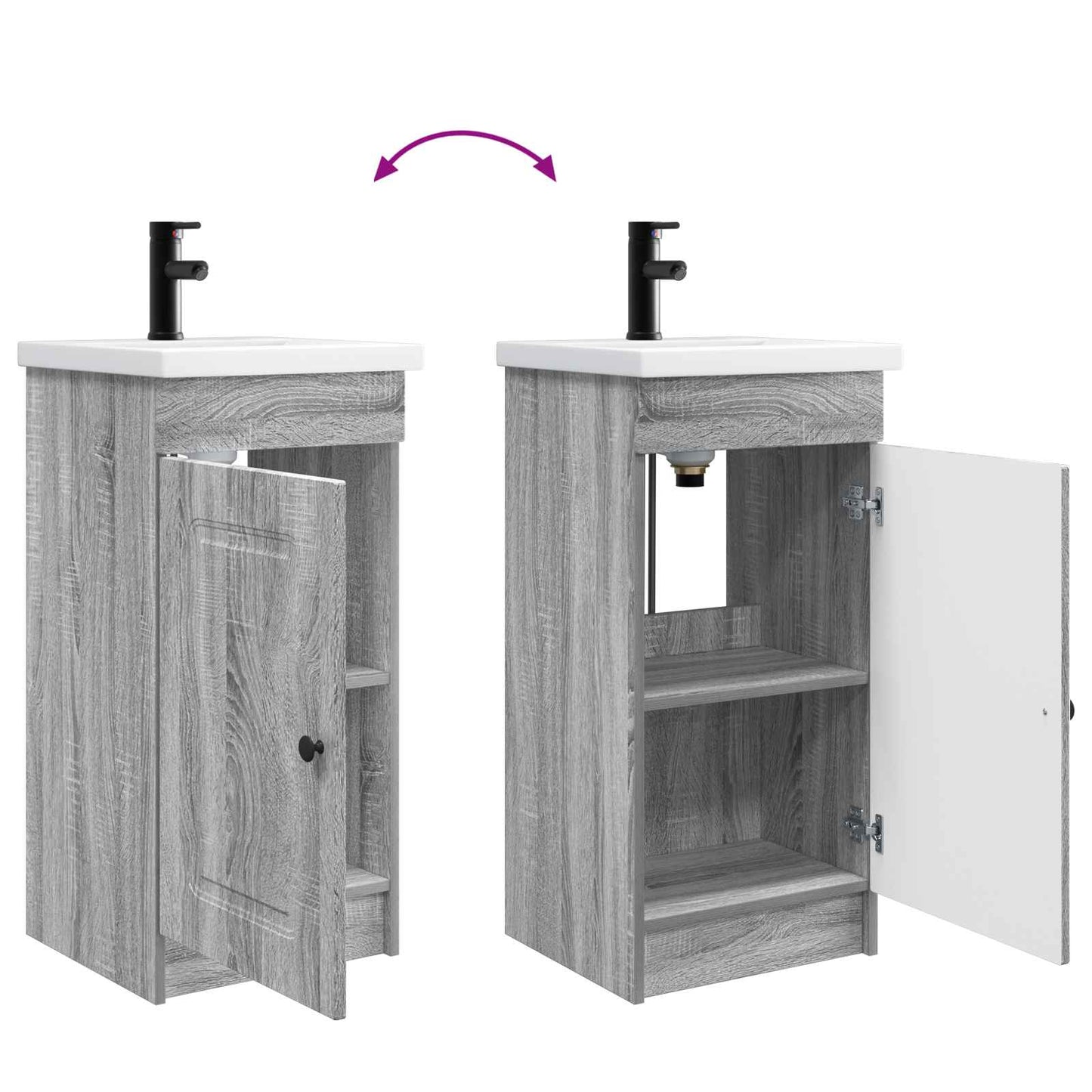 Bathroom Vanity with Sink Grey Sonoma 42 x 40 x 84.5 cm