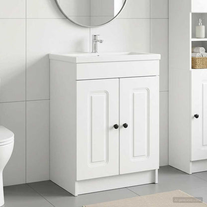 Bathroom under Sink Cabinet White 56 x 37.5 x 81 cm