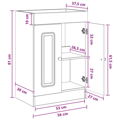 Bathroom under Sink Cabinet White 56 x 37.5 x 81 cm