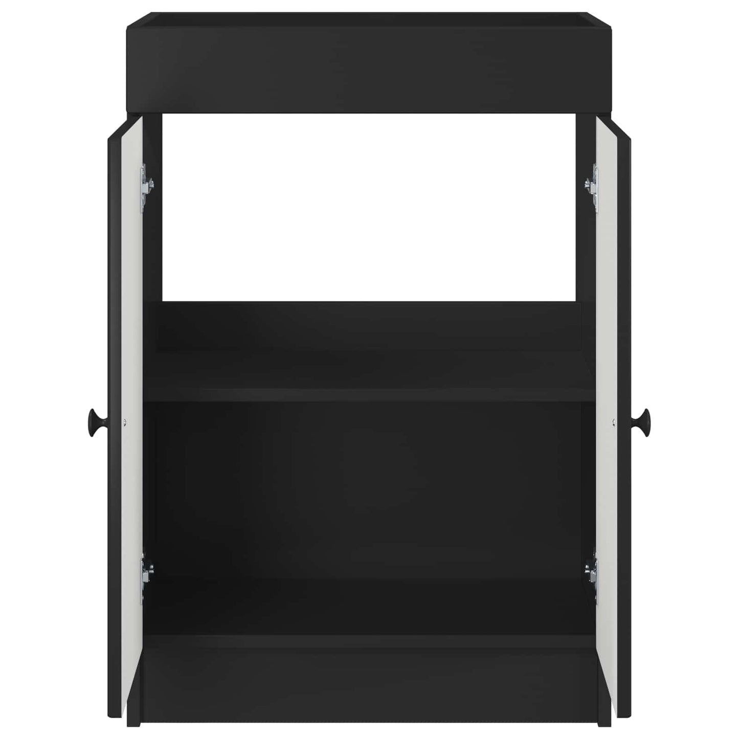 Bathroom under Sink Cabinet Black 56 x 37.5 x 81 cm