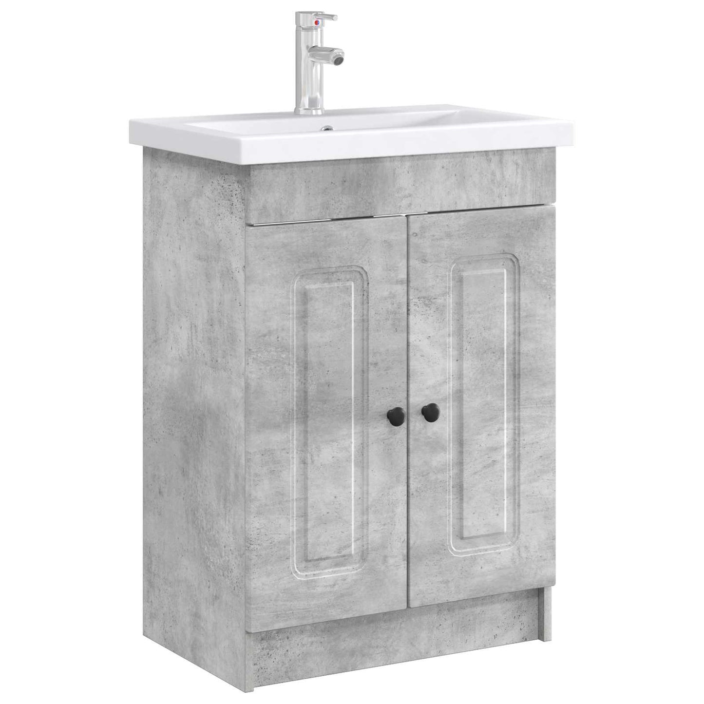Bathroom under Sink Cabinet Concrete Grey 56 x 37.5 x 81 cm