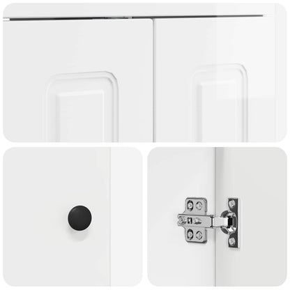 Bathroom under Sink Cabinet High Gloss White 56 x 37.5 x 81 cm