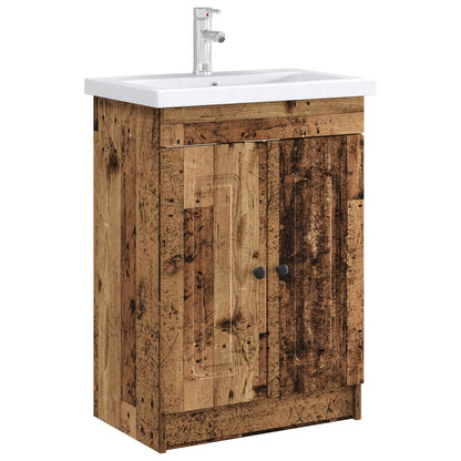 Bathroom under Sink Cabinet Old Wood 56 x 37.5 x 81 cm
