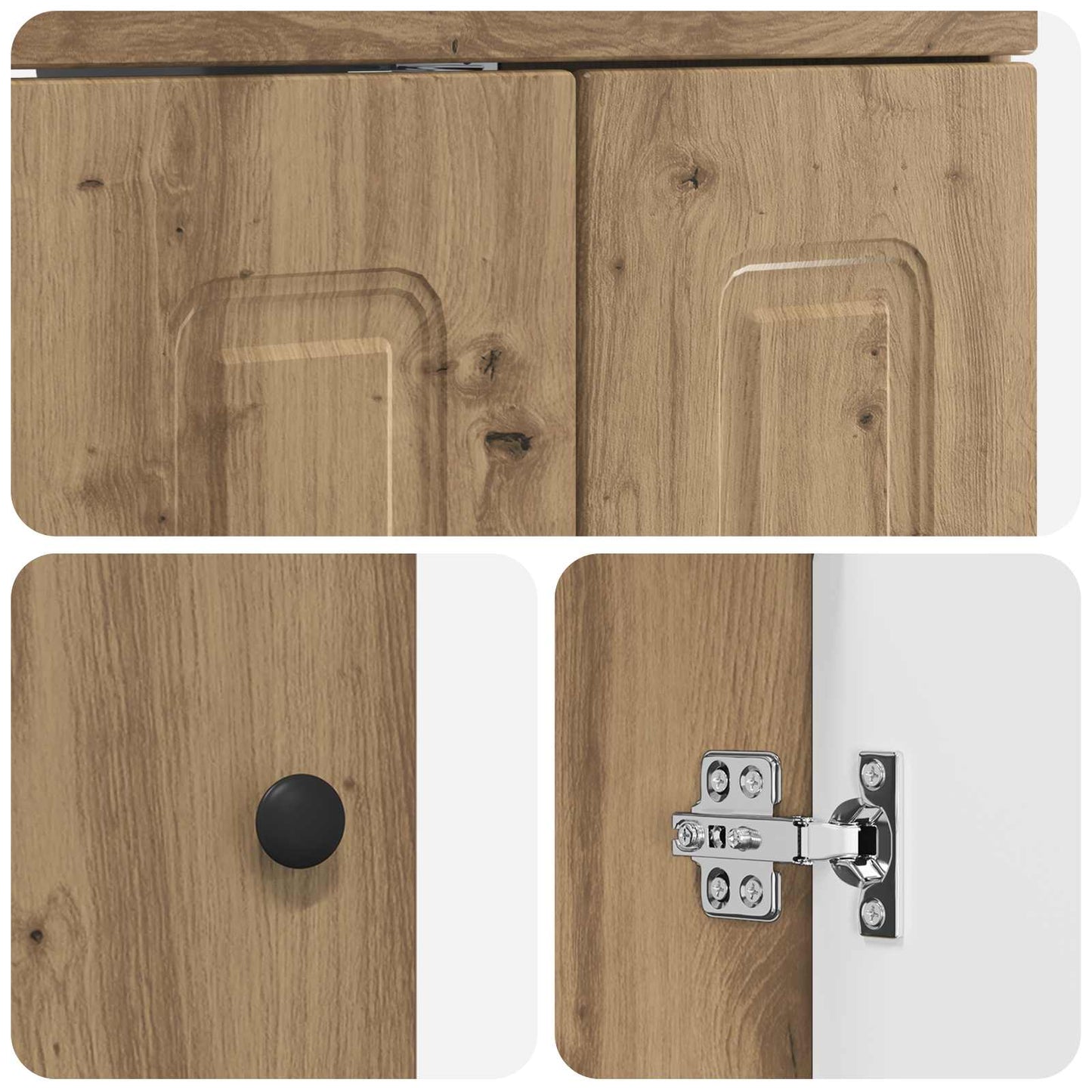 Bathroom under Sink Cabinet Artisan Oak 56 x 37.5 x 81 cm