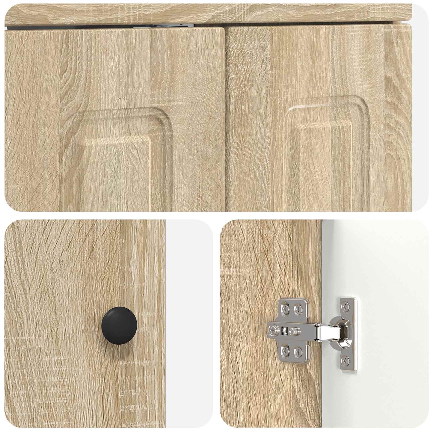 Bathroom under Sink Cabinet Sonoma Oak 78.5 x 37.5 x 81 cm