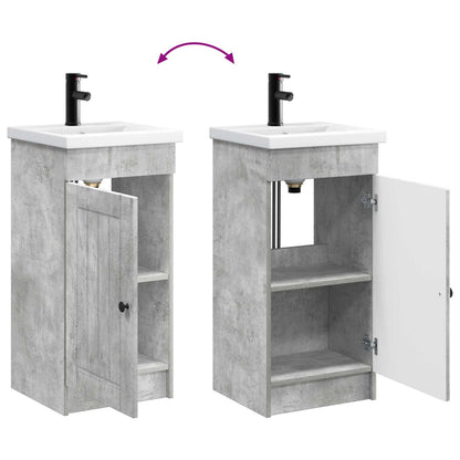 Bathroom Vanity with Sink Concrete Grey 42 x 40 x 84.5 cm