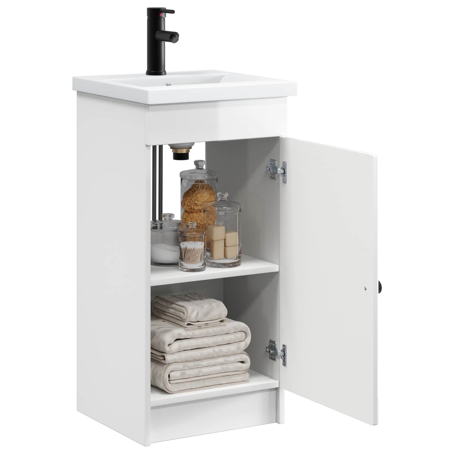 Bathroom Vanity with Sink High Gloss White 42 x 40 x 84.5 cm