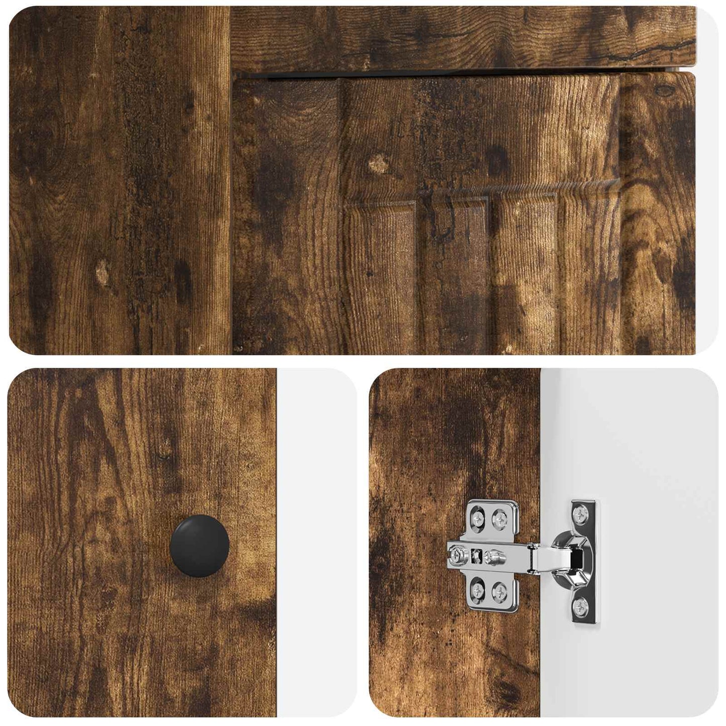Bathroom Vanity with Sink Smoked Oak 42 x 40 x 84.5 cm