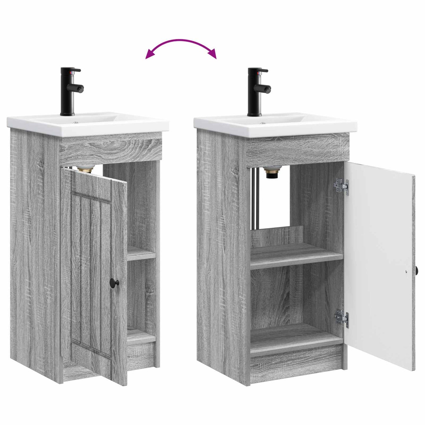 Bathroom Vanity with Sink Grey Sonoma 42 x 40 x 84.5 cm