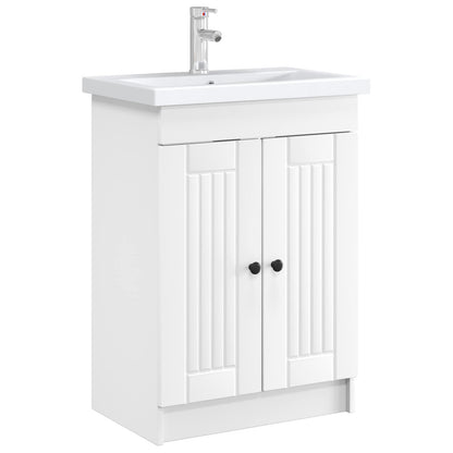 Bathroom under Sink Cabinet White 56 x 37.5 x 81 cm