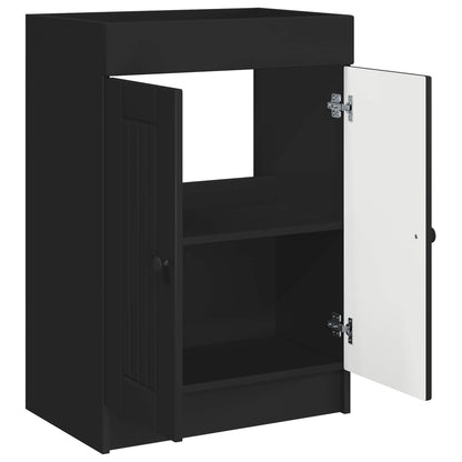 Bathroom under Sink Cabinet Black 56 x 37.5 x 81 cm