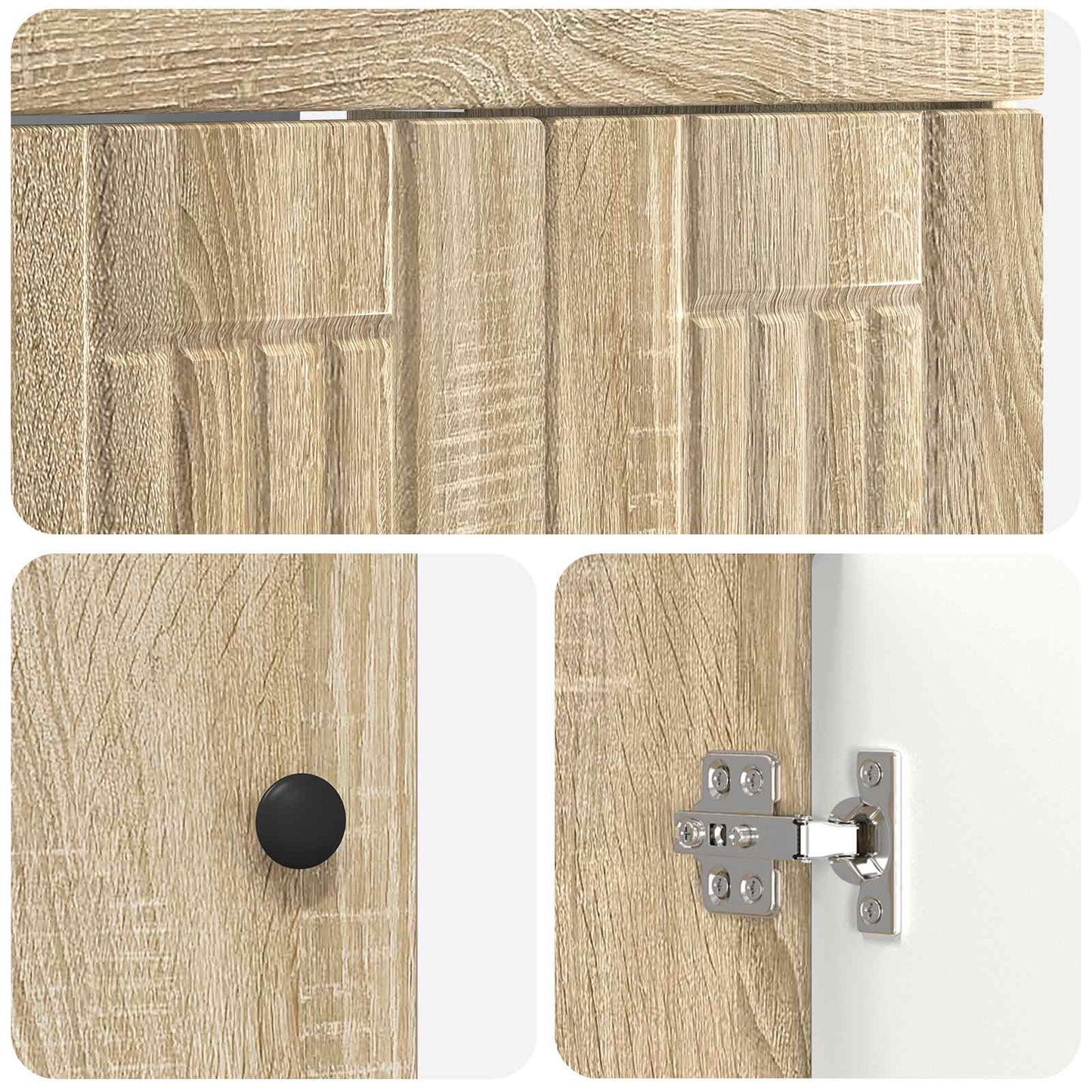 Bathroom under Sink Cabinet Sonoma Oak 56 x 37.5 x 81 cm