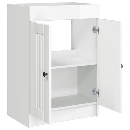 Bathroom under Sink Cabinet High Gloss White 56 x 37.5 x 81 cm