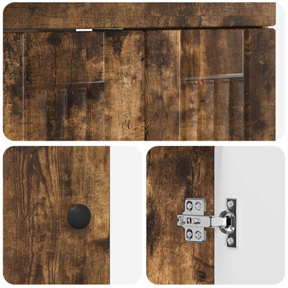 Bathroom under Sink Cabinet Smoked Oak 56 x 37.5 x 81 cm