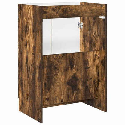 Bathroom under Sink Cabinet Smoked Oak 56 x 37.5 x 81 cm