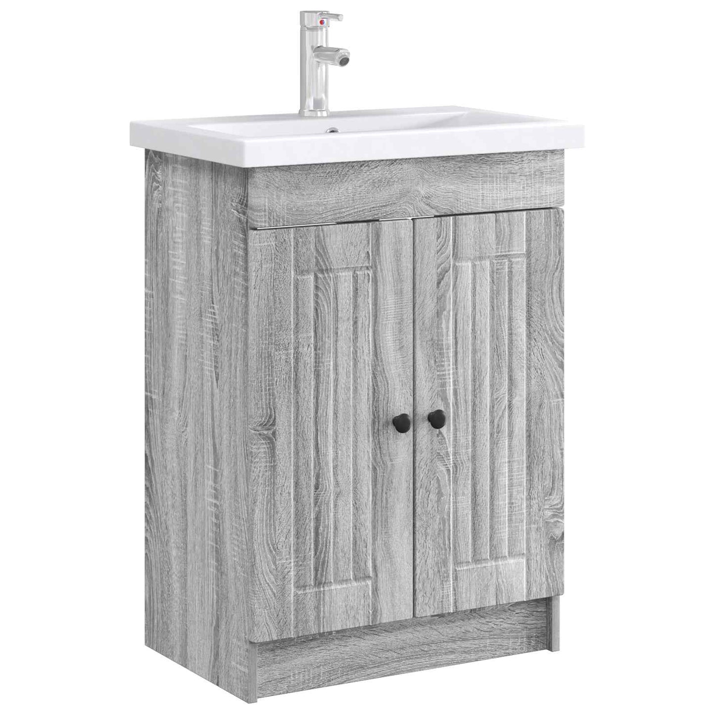 Bathroom under Sink Cabinet Grey Sonoma 56 x 37.5 x 81 cm