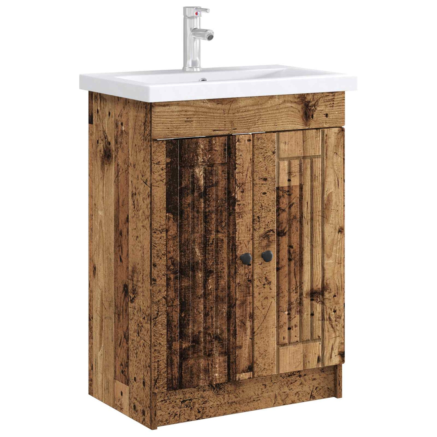 Bathroom under Sink Cabinet Old Wood 56 x 37.5 x 81 cm