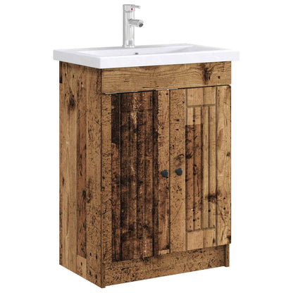 Bathroom under Sink Cabinet Old Wood 56 x 37.5 x 81 cm