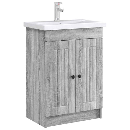 Bathroom under Sink Cabinet Grey Sonoma 78.5 x 37.5 x 81 cm