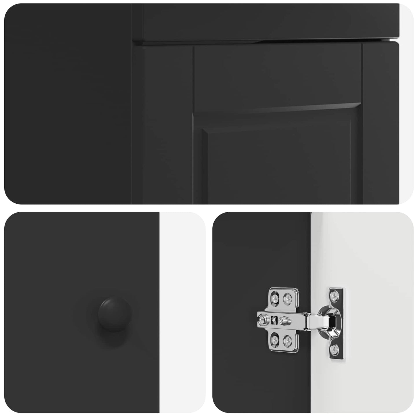 Bathroom Vanity with Sink Black 42 x 40 x 84.5 cm