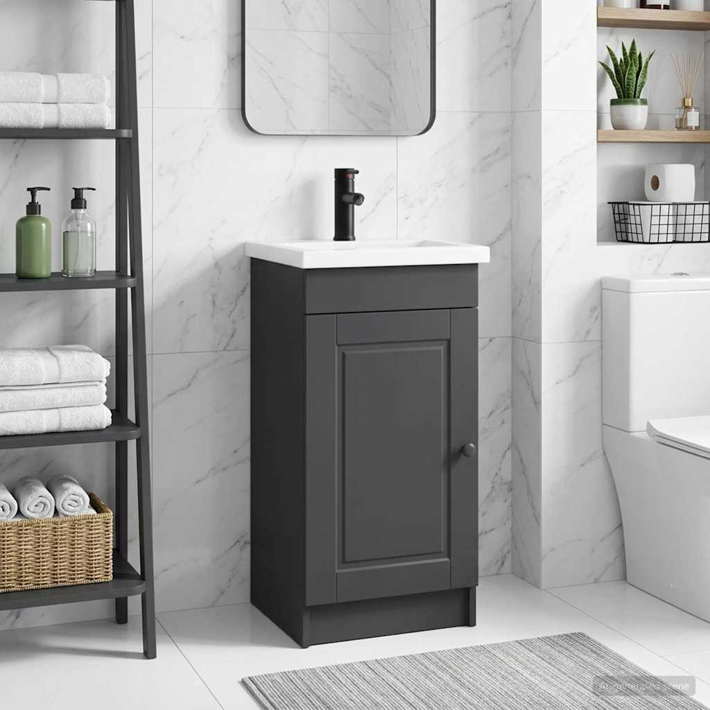 Bathroom Vanity with Sink Black 42 x 40 x 84.5 cm