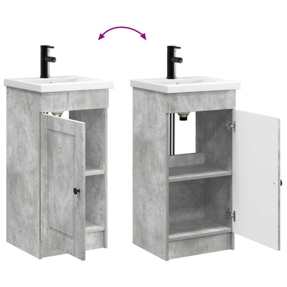 Bathroom Vanity with Sink Concrete Grey 42 x 40 x 84.5 cm