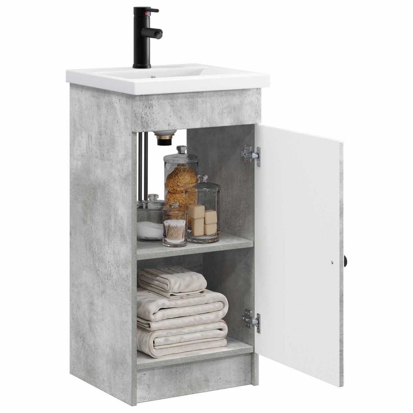 Bathroom Vanity with Sink Concrete Grey 42 x 40 x 84.5 cm