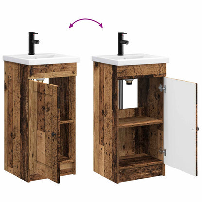 Bathroom Vanity with Sink Old Wood 42 x 40 x 84.5 cm