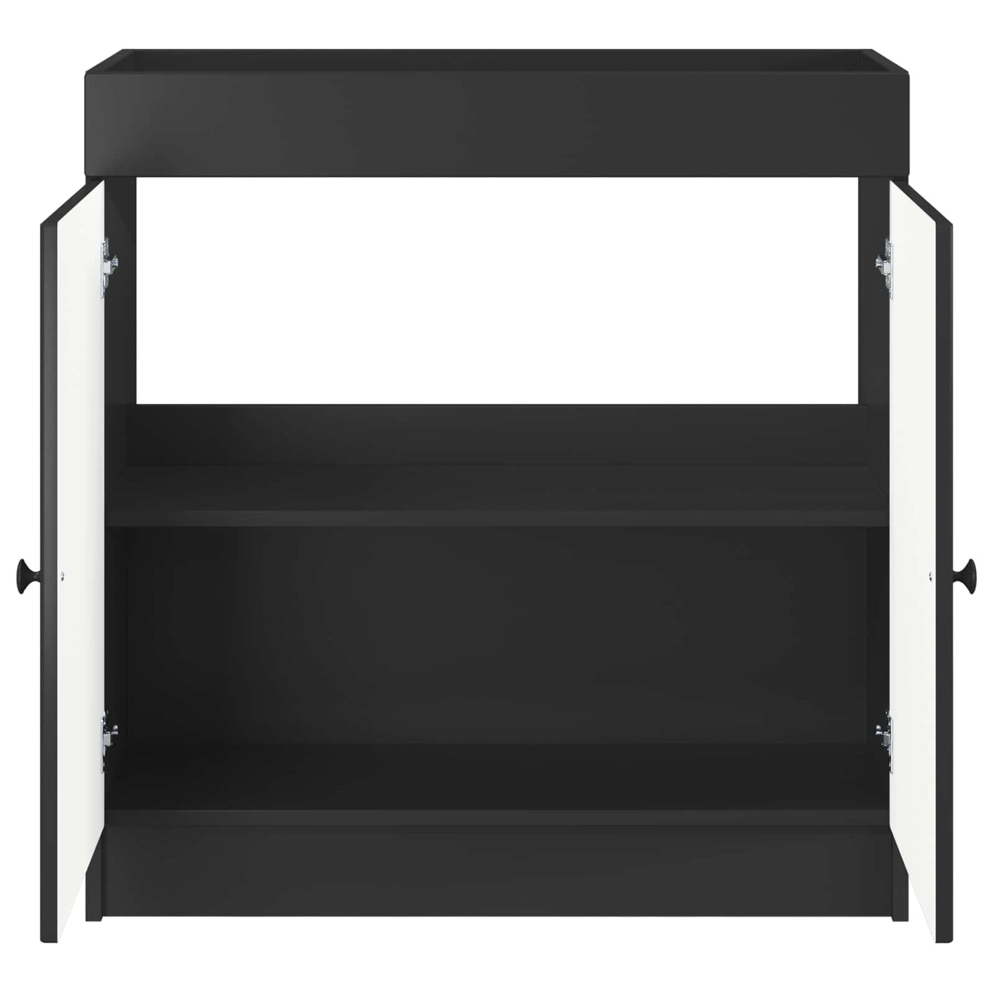 Bathroom under Sink Cabinet Black 56 x 37.5 x 81 cm