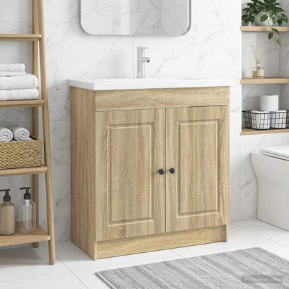 Bathroom under Sink Cabinet Sonoma Oak 56 x 37.5 x 81 cm