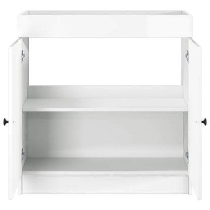 Bathroom under Sink Cabinet High Gloss White 56 x 37.5 x 81 cm