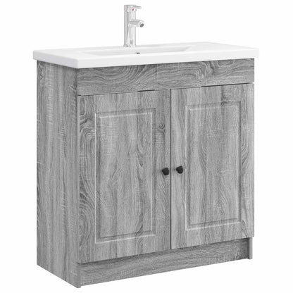 Bathroom under Sink Cabinet Grey Sonoma 56 x 37.5 x 81 cm