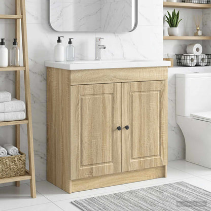Bathroom under Sink Cabinet Sonoma Oak 78.5 x 37.5 x 81 cm