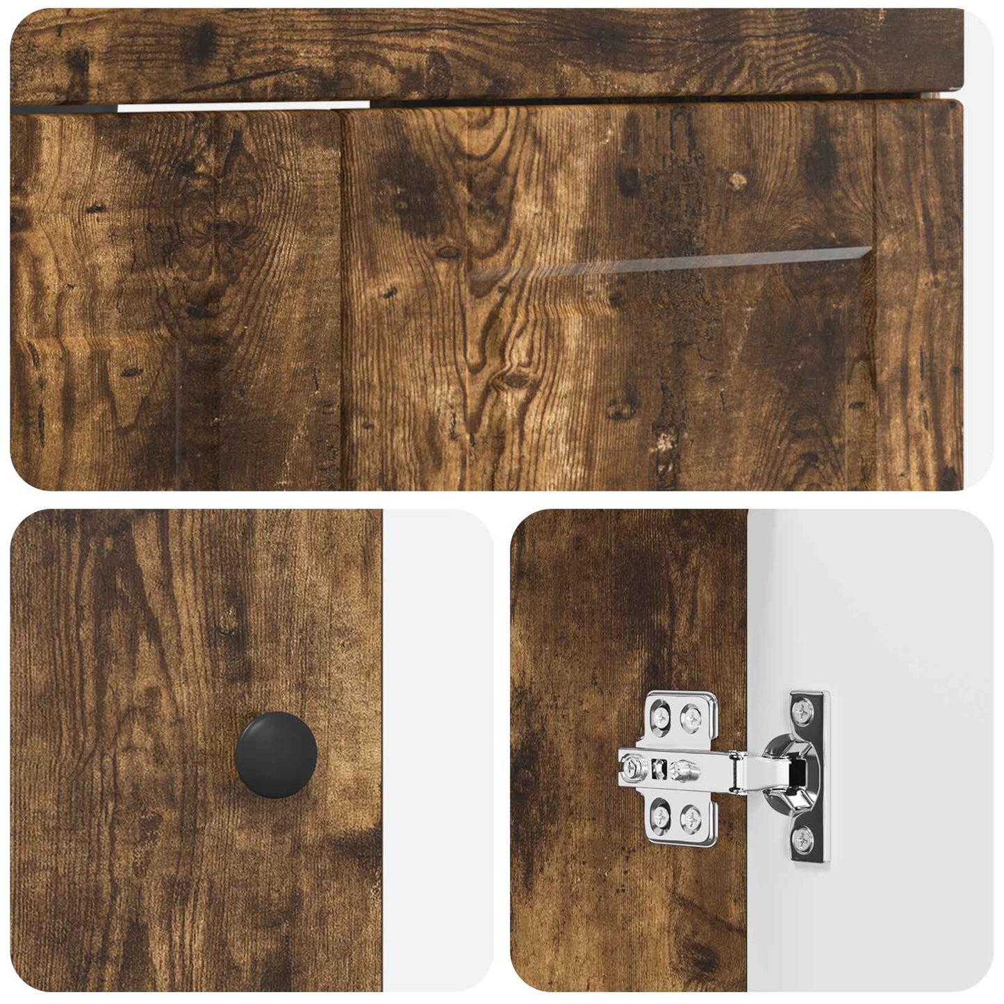Bathroom under Sink Cabinet Smoked Oak 78.5 x 37.5 x 81 cm