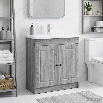 Bathroom under Sink Cabinet Grey Sonoma 78.5 x 37.5 x 81 cm