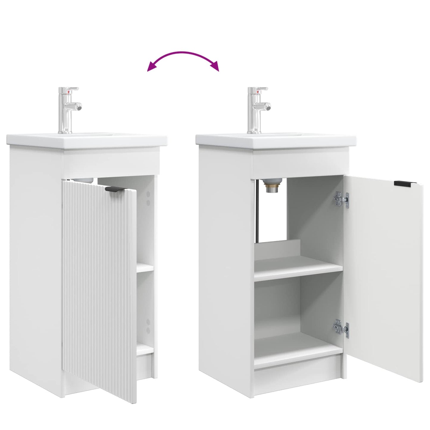 Bathroom Vanity with Sink White 42 x 40 x 84.5 cm