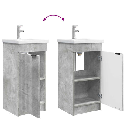 Bathroom Vanity with Sink Concrete Grey 42 x 40 x 84.5 cm