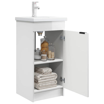 Bathroom Vanity with Sink High Gloss White 42 x 40 x 84.5 cm