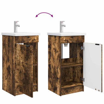 Bathroom Vanity with Sink Smoked Oak 42 x 40 x 84.5 cm