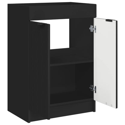 Bathroom under Sink Cabinet Black 56 x 37.5 x 81 cm
