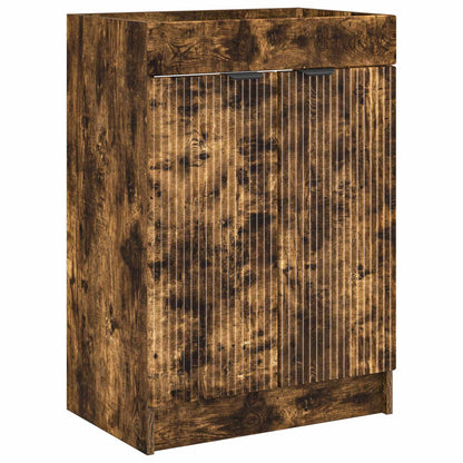 Bathroom under Sink Cabinet Smoked Oak 56 x 37.5 x 81 cm