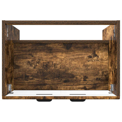 Bathroom under Sink Cabinet Smoked Oak 56 x 37.5 x 81 cm