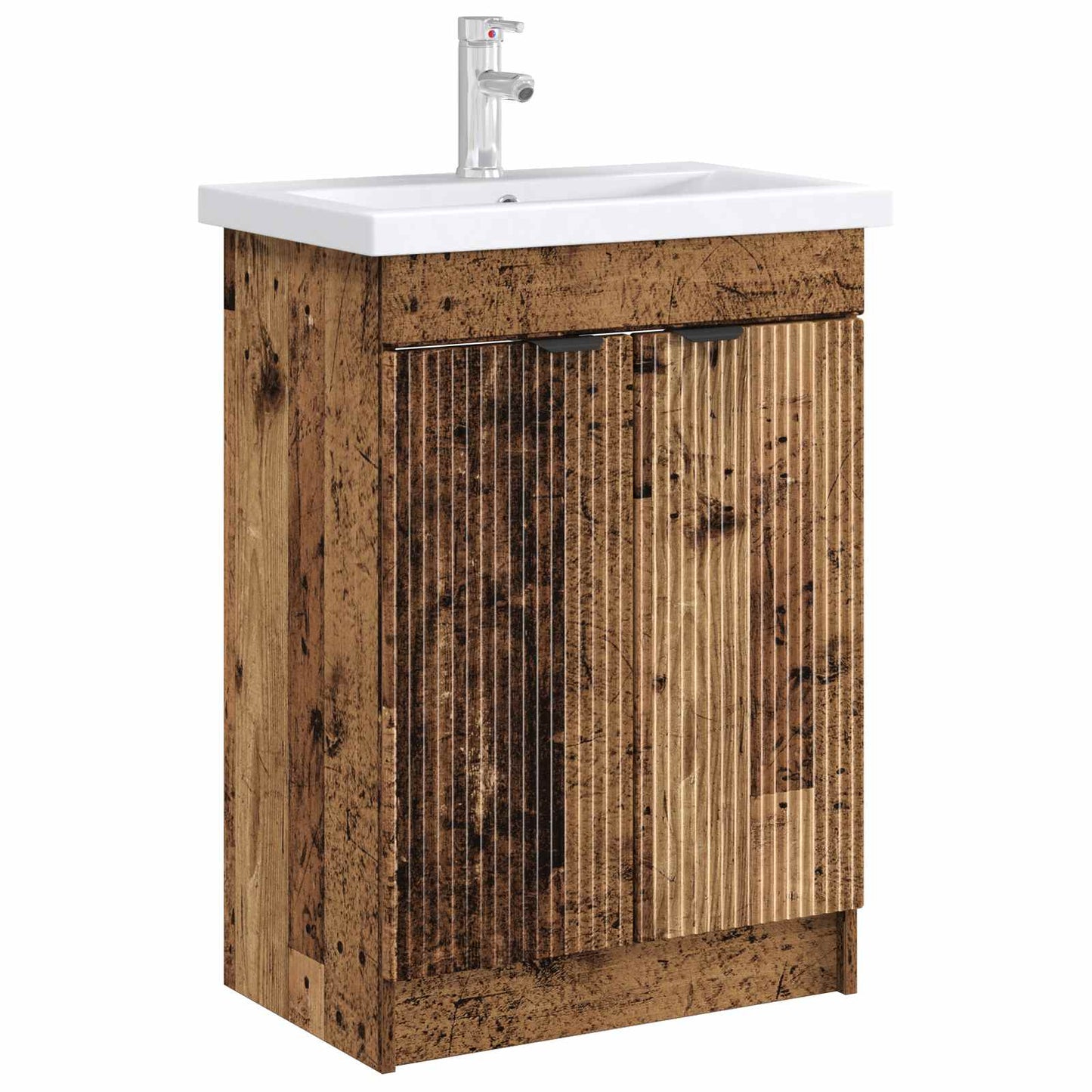Bathroom under Sink Cabinet Old Wood 56 x 37.5 x 81 cm
