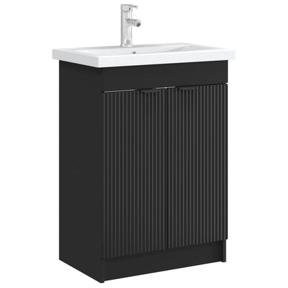 Bathroom under Sink Cabinet Black 78.5 x 37.5 x 81 cm