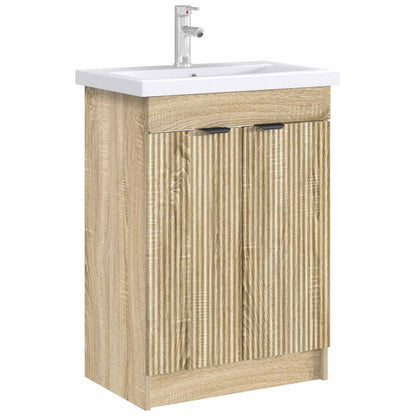 Bathroom under Sink Cabinet Sonoma Oak 78.5 x 37.5 x 81 cm