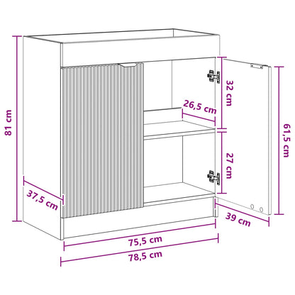 Bathroom under Sink Cabinet Sonoma Oak 78.5 x 37.5 x 81 cm