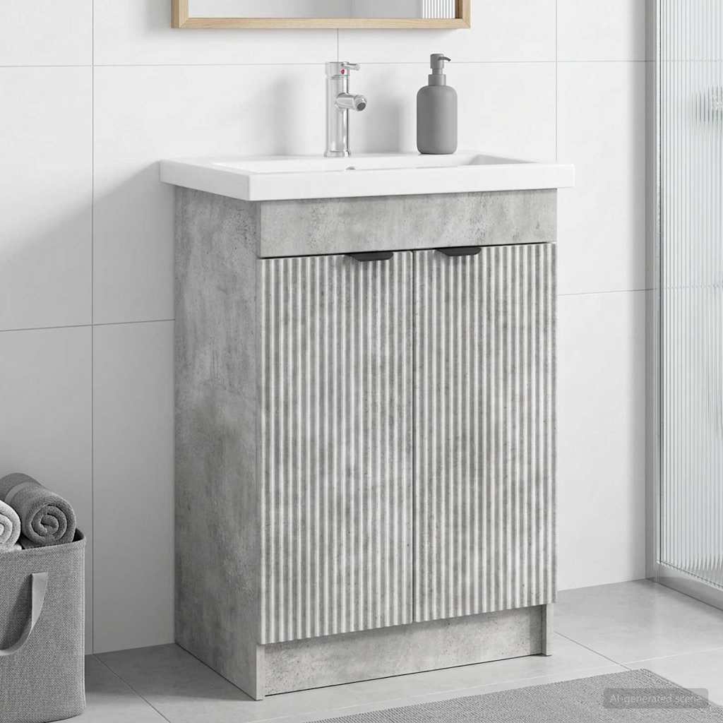 Bathroom under Sink Cabinet Concrete Grey 78.5 x 37.5 x 81 cm